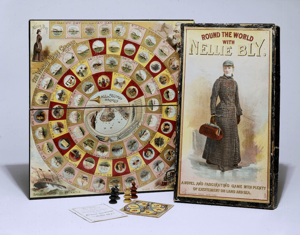 Boardgame about the travel of Nelly Bly